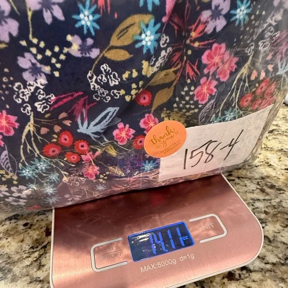 Handmade cottage floral fit flare pleated midi dress pockets SZ 8 - Picture 11 of 12